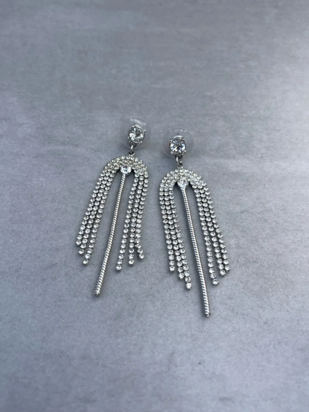 Silver Faux Diamond Earring